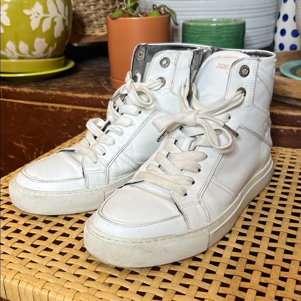 Zadig & Voltaire White Leather Sneakers